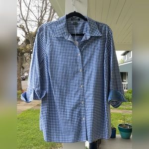 Lauren Ralph Lauren Gingham Button Up 3/4